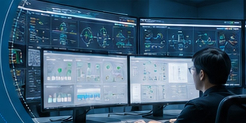 Industrial SCADA and process monitoring control room